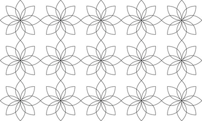 floral linear flower tile pattern. Luxurious oriental art texture background. Geometric flower pattern, repeating floral motif