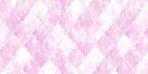 Watercolor Pink and White Diamond Pattern Tile Texture Background Seamless Design