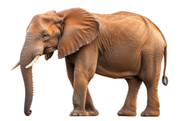 Large African Elephant isolated on white background PNG
