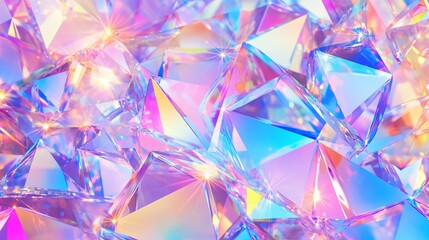 Holographic Prism Crystals Background Abstract Texture