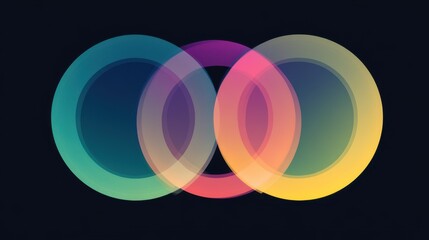 Fototapeta premium Minimalist concentric circles with color shades digital art abstract modern design high contrast visual harmony