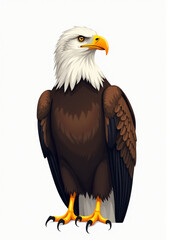 Obraz premium Powerful Flying Eagle with Spread Wings, Wildlife Vector Art 
