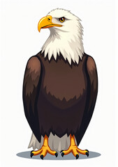 Majestic Eagle Soaring High in the Sky, 2D Vector Illustration
