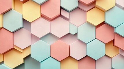 Minimalist hexagonal honeycomb patterns soft colors graphic design modern aesthetics abstract view visual harmony