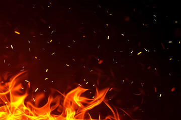 fire particle and flame effect overlay