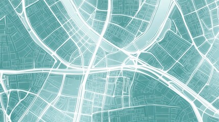Obraz premium Abstract teal city map illustration. (1)