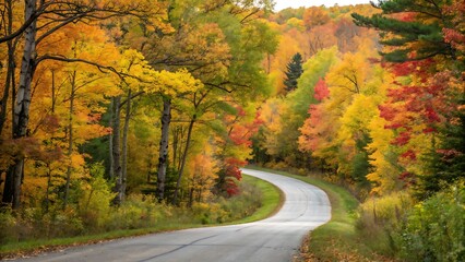 Obraz premium road in autumn forest