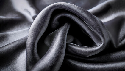 rotating grey velvet fabric folds close up