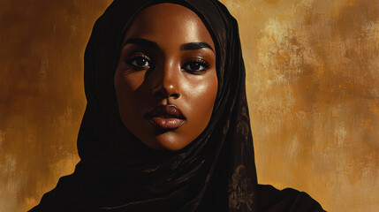 Symbolic image of grace and heritage in headscarf: Black History Month