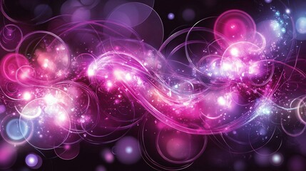 Abstract Pink Purple Swirls Glowing Energy Cosmic Background