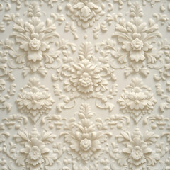 Elegant white floral relief pattern on textured background