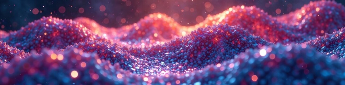 Harmonious waves resonating through a crystal lattice, shimmering, resonant