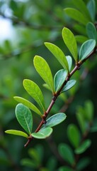 Obraz premium Eucalyptus branch with whorled leaves and twigs, nature, whorl