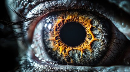  A close up of a person's eye with blood on it