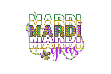 Mardi Gras Sublimation Typography T Shirt Design