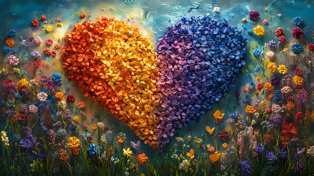 Artistic Representation of LGBT and LGBTQ Rights: A Harmonious Blend of Inclusion and Diversity in a Peaceful Garden