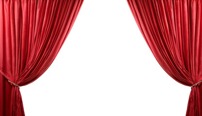 Elegantes cortinas rojas para el teatro en png