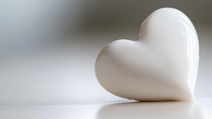 A white heart shaped object sitting on a table