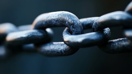 Dark metal chain links close-up view.