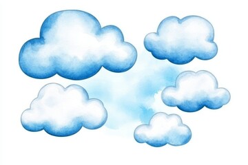 The sky is filled with clouds of different sizes and shapes