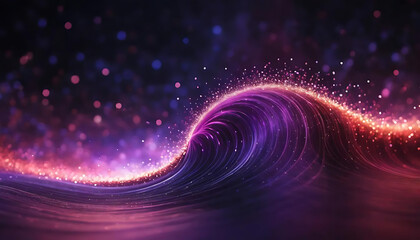 Obraz premium Abstract Rendering of Luminous Wave with Particles