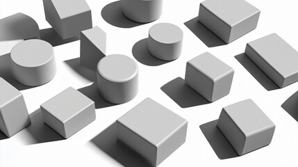 Obraz premium Abstract 3D Geometric Shapes Minimalist Background