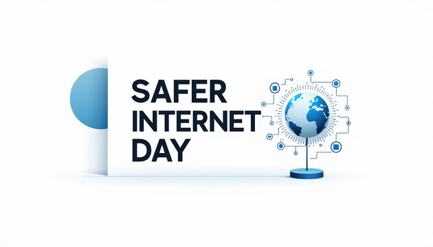 Eye-catching banner for Safer Internet Day featuring a vibrant design that promotes online security and responsible internet usage.