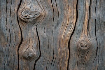 Obraz premium The wood grain is rough and uneven, with many knots and splinters