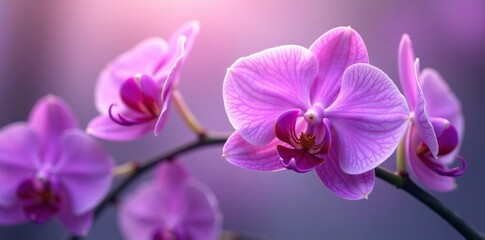 Delicate petals unfurl in soft orchid purple hue, delicate, flowers, flower