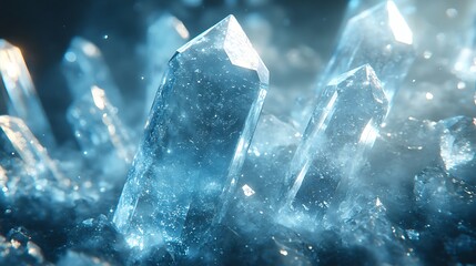 Orange Glowing Crystal Shards Background