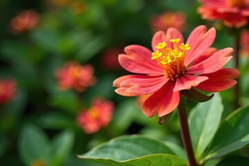 Euphorbia Geroldi flowers bloom in a botanical garden, flowers, botanic garden
