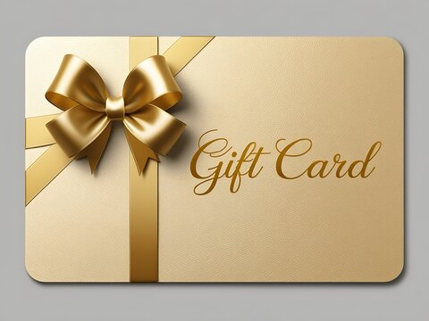 A luxury gold gift card voucher with ribbons and textured Elegant template