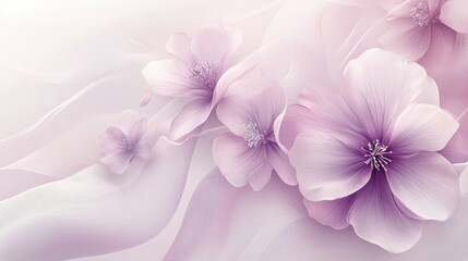 Pastel floral design with soft wave patterns digital art elegant background high detail serenity