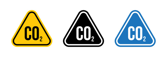 CO2 warning signs vector set for UI designs
