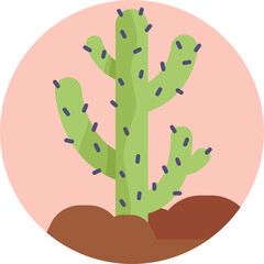 A stylized cactus with soft, earthy tones and intricate patterns, capturing the free-spirited essence of bohemian style.