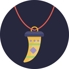 A bohemian-inspired amulet horn, symbolizing strength and protection with its rustic charm.