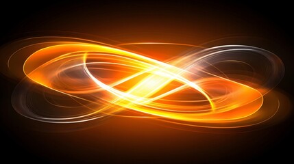Abstract Orange and White Glowing Infinity Symbol Design