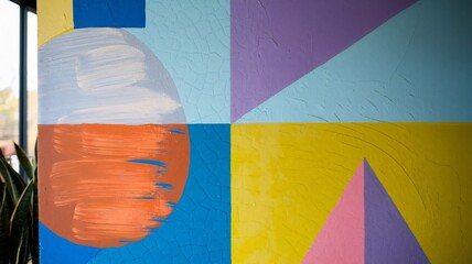 Abstract Geometric Wall Art, Colorful Shapes and Textures