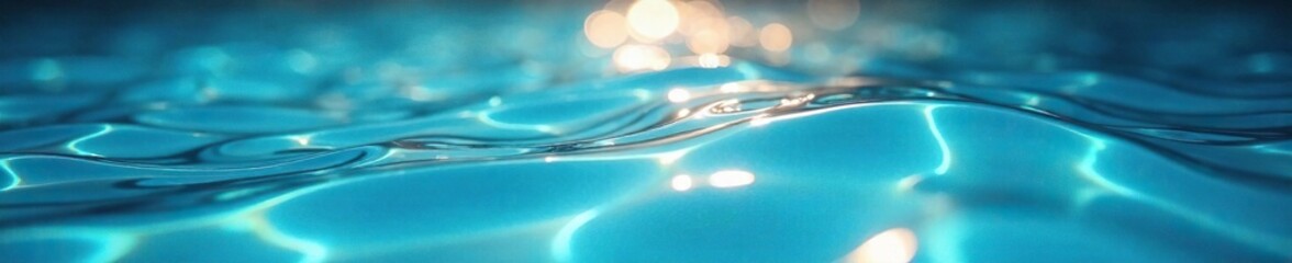 Softly glowing liquid waves flow through a clear pool, flowing liquids, gentle ripples, smooth surfaces
