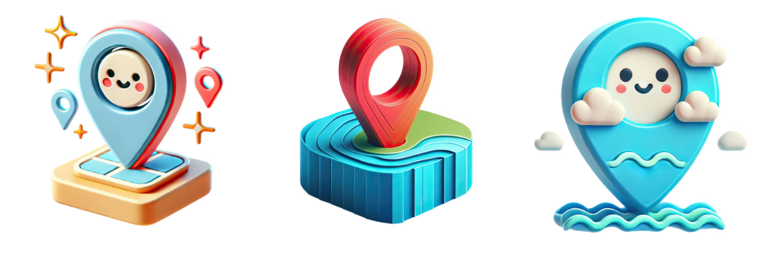 Artistic map location icon PNG