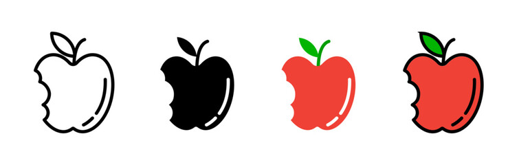 Organic waste icons set in black filled and stroke line style