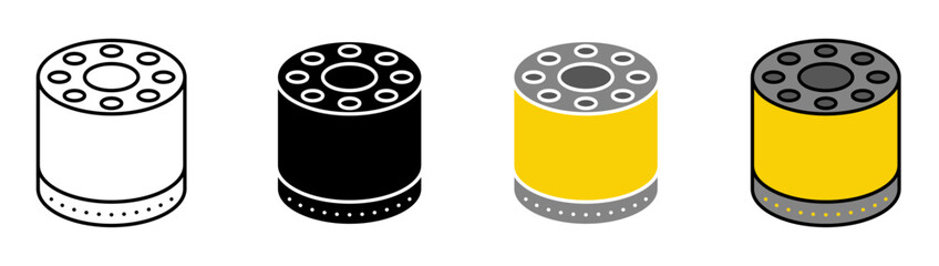 Oil filter icons vector set for UI designs