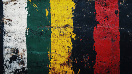 Red, yellow, and green flag-inspired waves for Black History Month