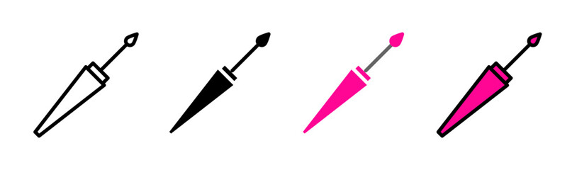 Eyeliner brush icons vector set for UI designs