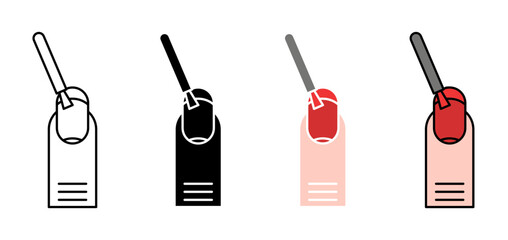 Manicure icons collection in black and blue colors