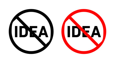 No Idea sign vector vector set for UI designs