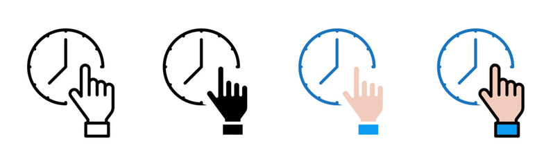 Specify at time icons vector set for UI designs