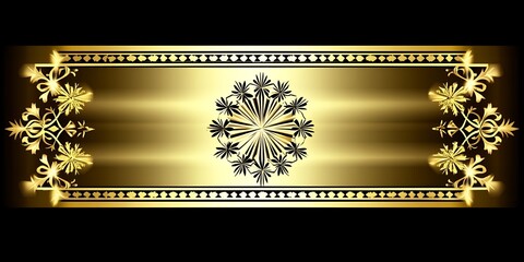 Elegant Golden and Black Floral Ornament Design Luxury Background Decorative Pattern