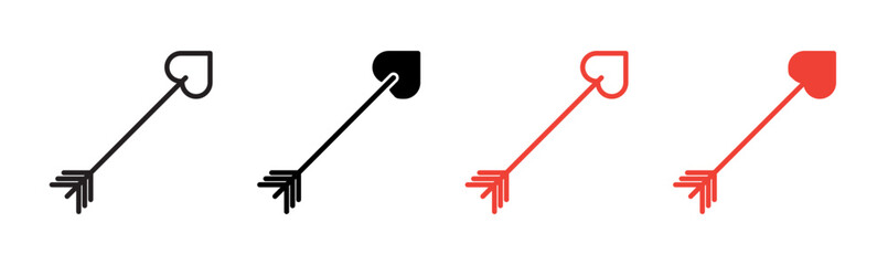 Love arrow icons vector set for UI designs