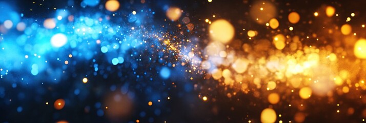 Fototapeta premium 2D animated blue and gold fireworks